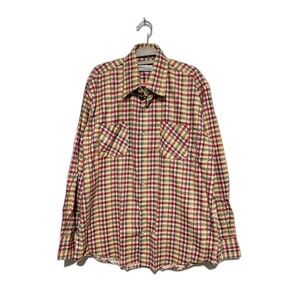 Vintage Mens Bud Berma Highlander Flannel Shirt Jacket L Red Green Plaid Cotton